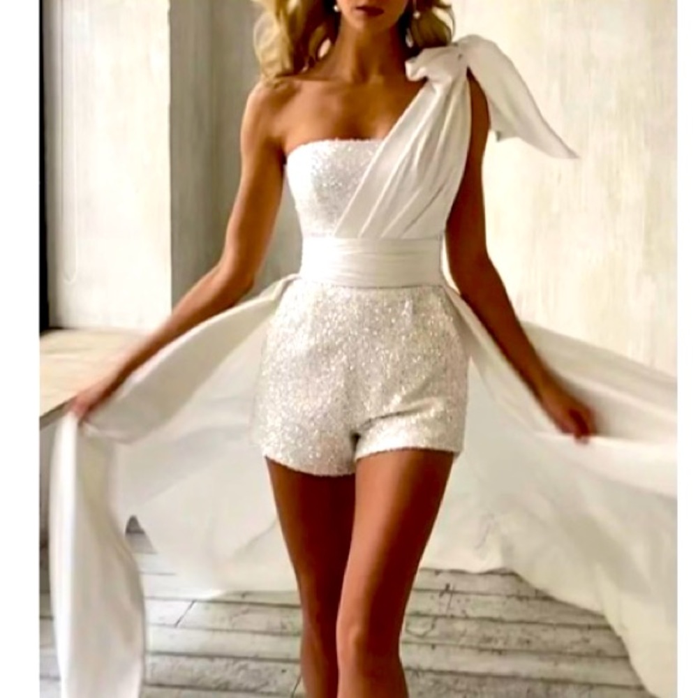 Sparkly, white romper
